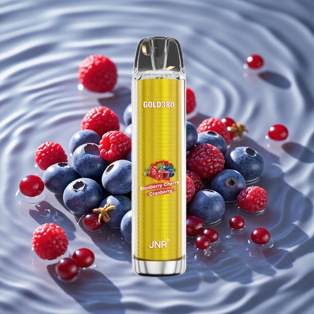 JNR Gold380 6000 Puffs Vienkartinis Vape Mėlynųjų Gervuogių Vyšnių Spanguolių