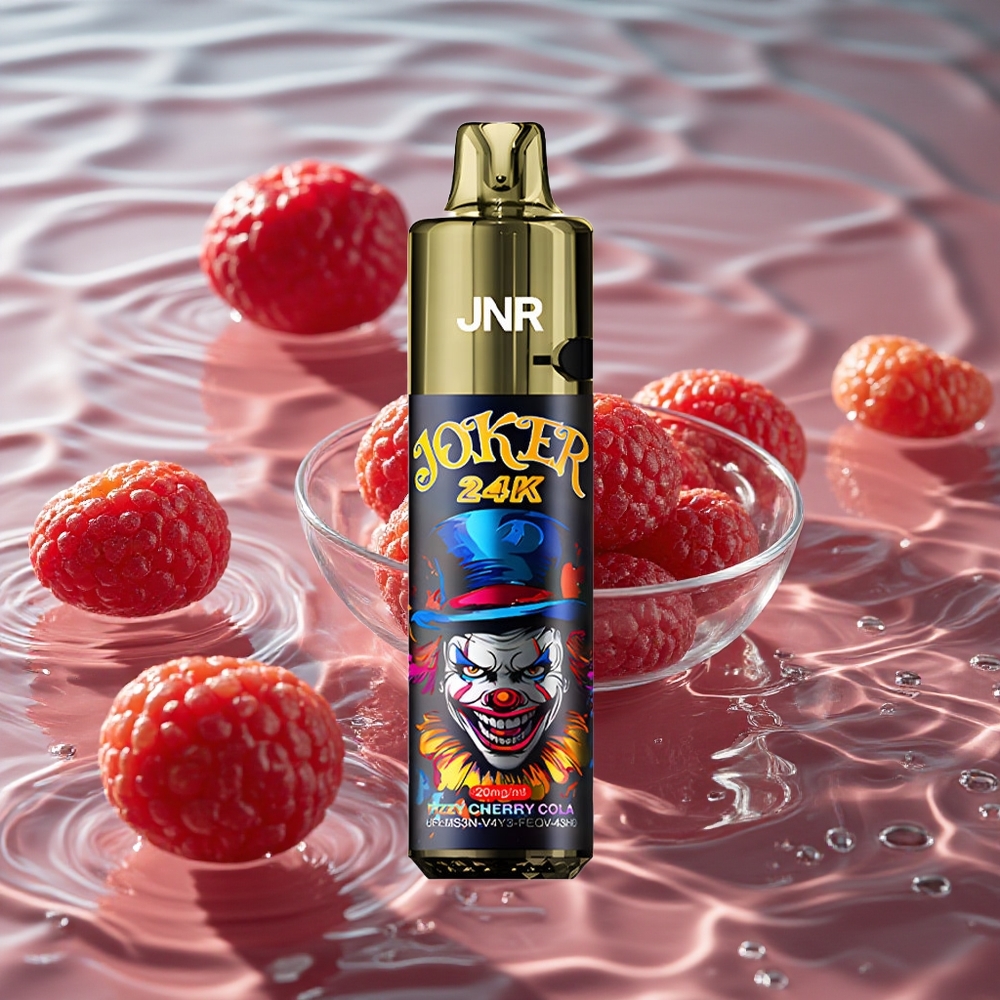 JNR Joker 24K Puffs 10ml Perpildomas Podas Vienkartinis Vape Švelnaus Vyšnios Kolos