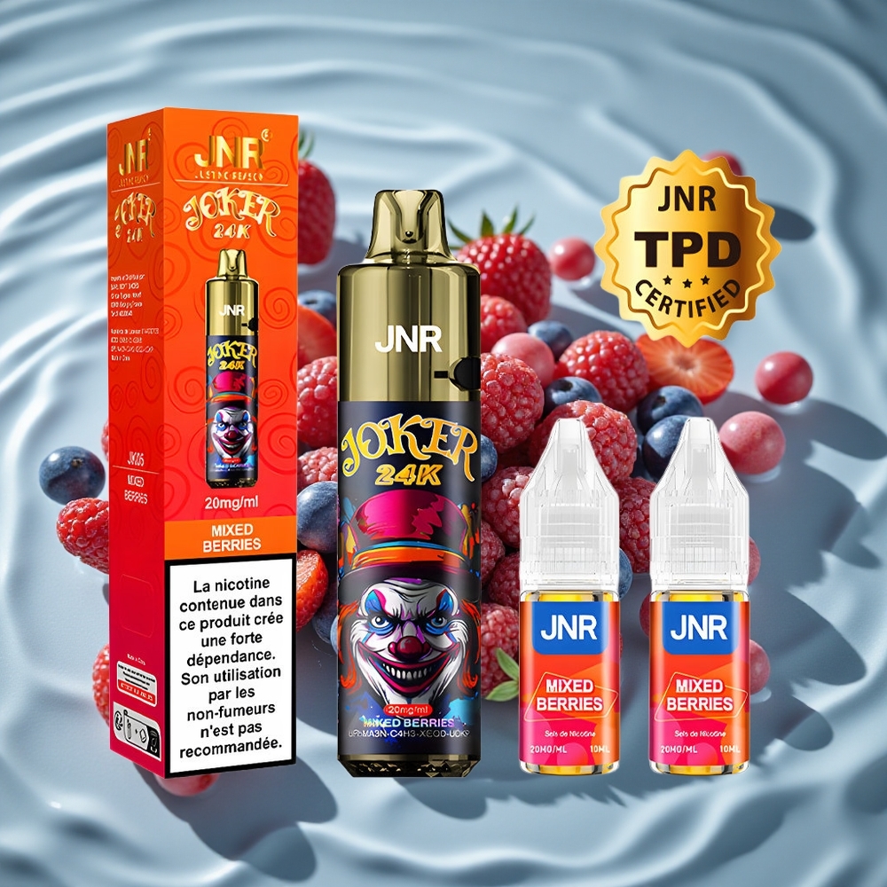 JNR Joker 24K Puffs Perpildomas 10ml Mišrios Uogos Vienkartinis Vape
