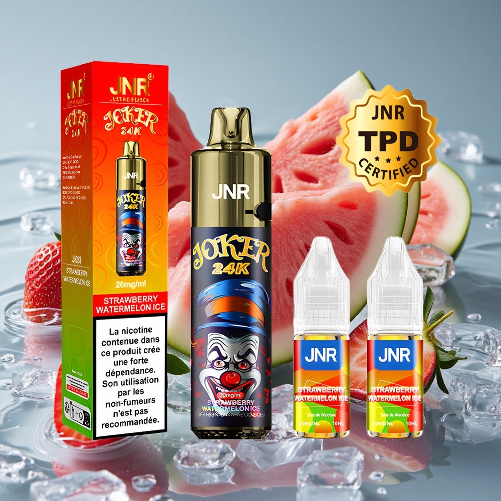 JNR Joker 24K Puffs Vienkartinis Vape Braškės Arbūzo Ledas su 800mAh Baterija