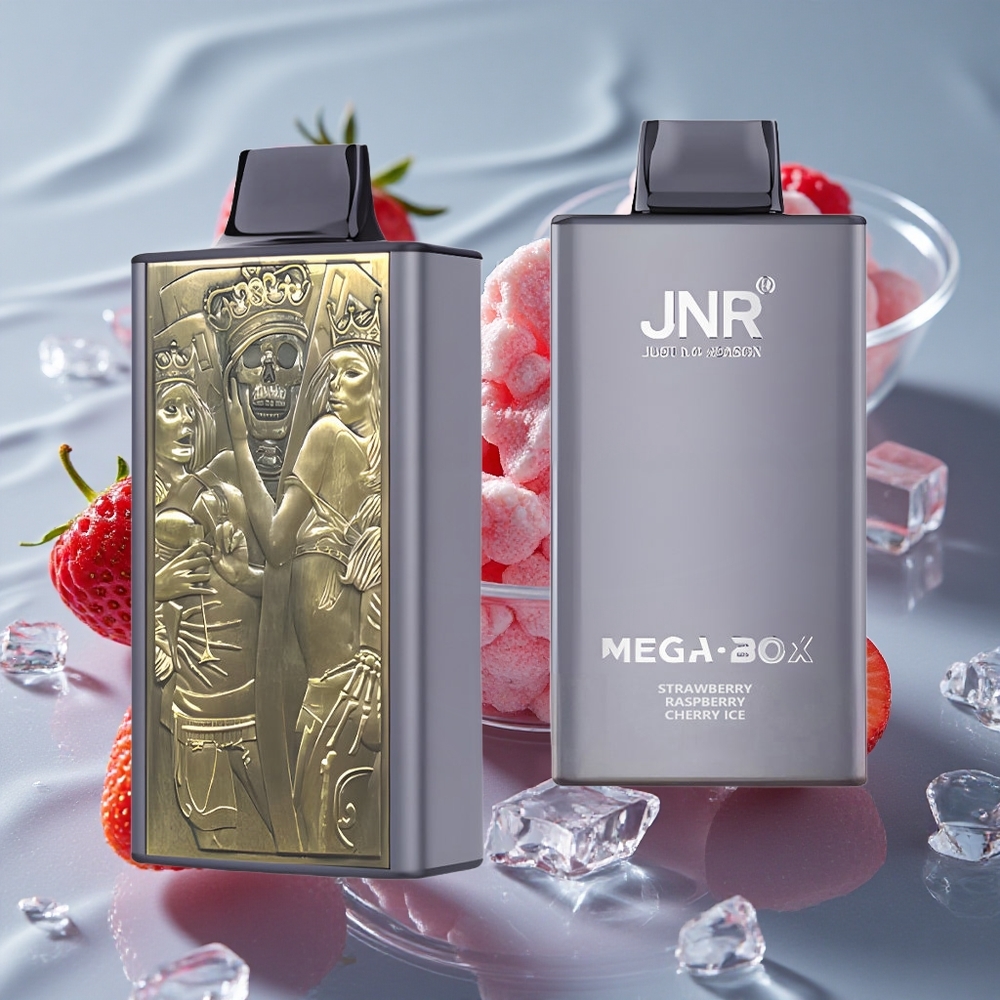 JNR Mega Box 25000 Puffs Vienkartinis Vape Braškių Aviečių Vyšnių Ledas