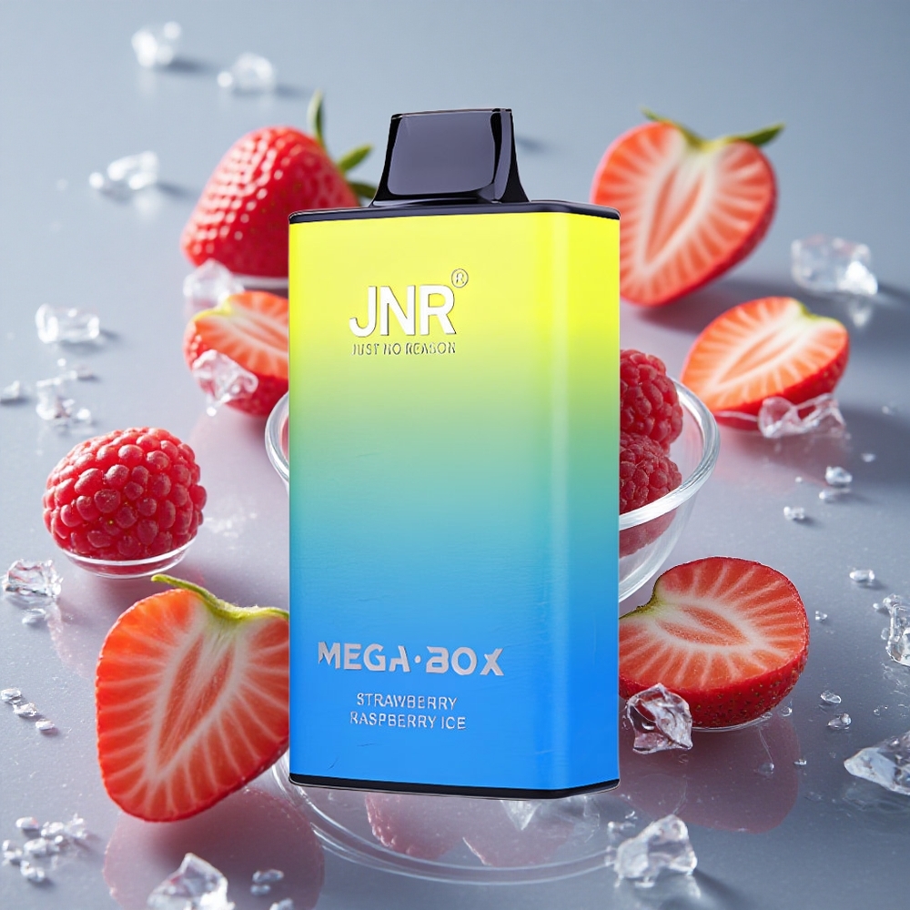 JNR Mega Box 25000 Puffs Vienkartinis Vape Braškė Avietė Ledas