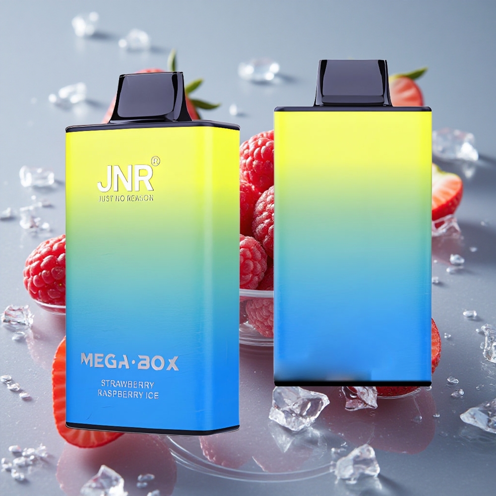 JNR Mega Box 25000 Puffs Vienkartinis Vape Braškė Avietė Ledas