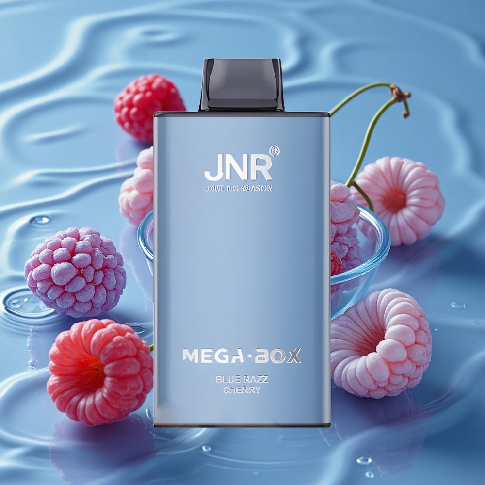 JNR Mega Box 25000 Puffs Vienkartinis Vape Mėlynasis Avietinės Vyšnios