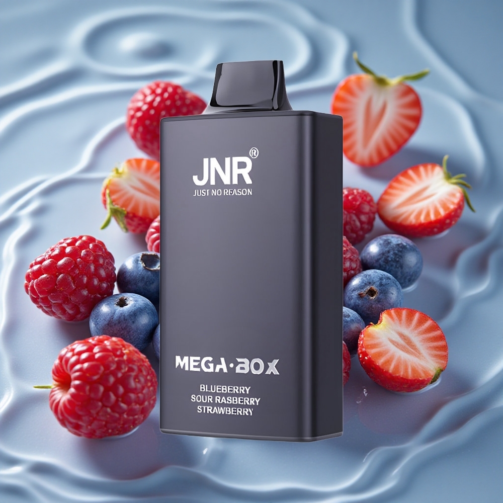 JNR Mega Box 25000 Puffs Vienkartinis Vape Mėlynųjų Gervuogių Rūgščiosioms Braškėms