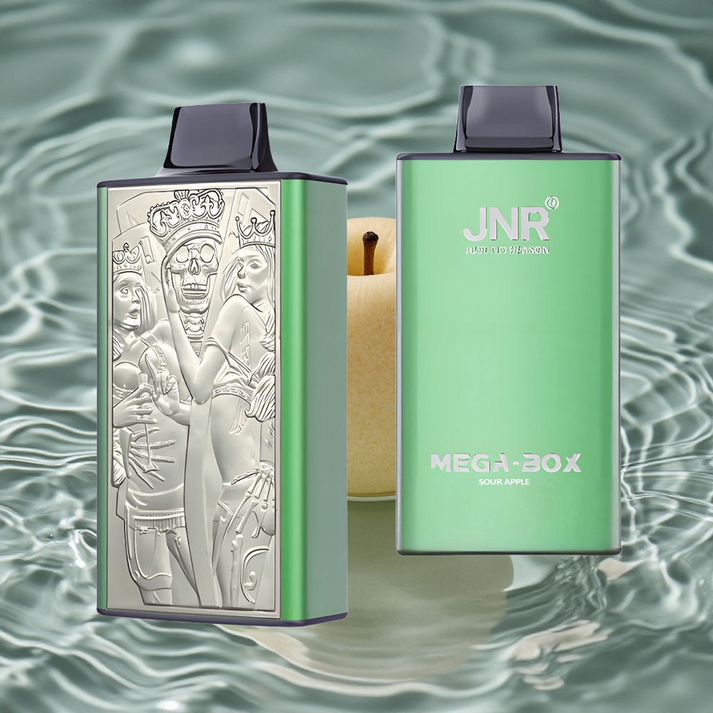 JNR Mega Box 25000 Puffs Vienkartinis Vape Rūgščius Obuolys