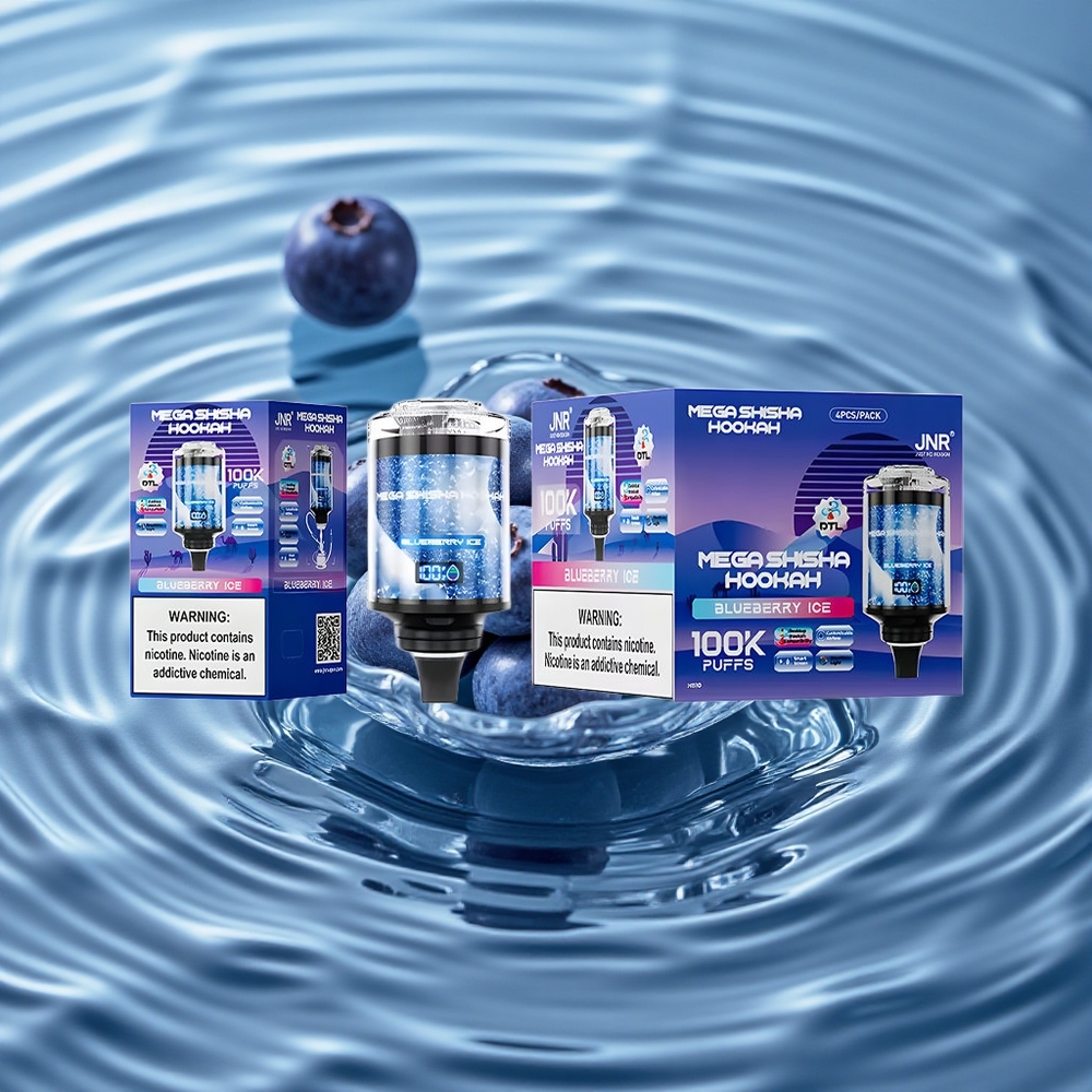 JNR Mega Shisha Hookah 100K Stalinis Suderinamumas Mėlynų Uogų Ledas