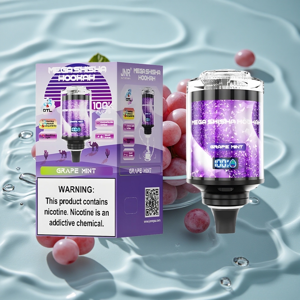 JNR Mega Shisha Hookah 100K Stalinis Suderinamumas Vynuogių Mėta