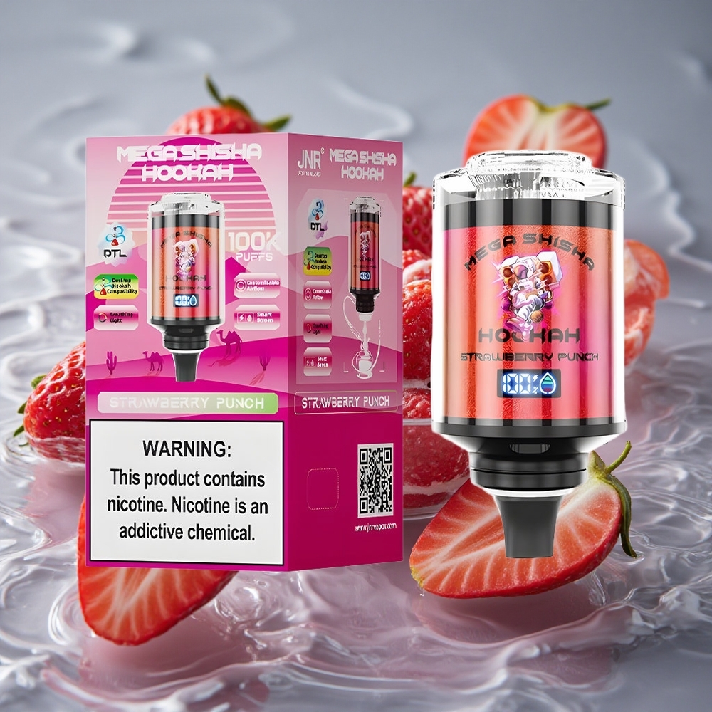 JNR Mega Shisha Hookah 100K Stalo Suderinamumas Braškų Pūga