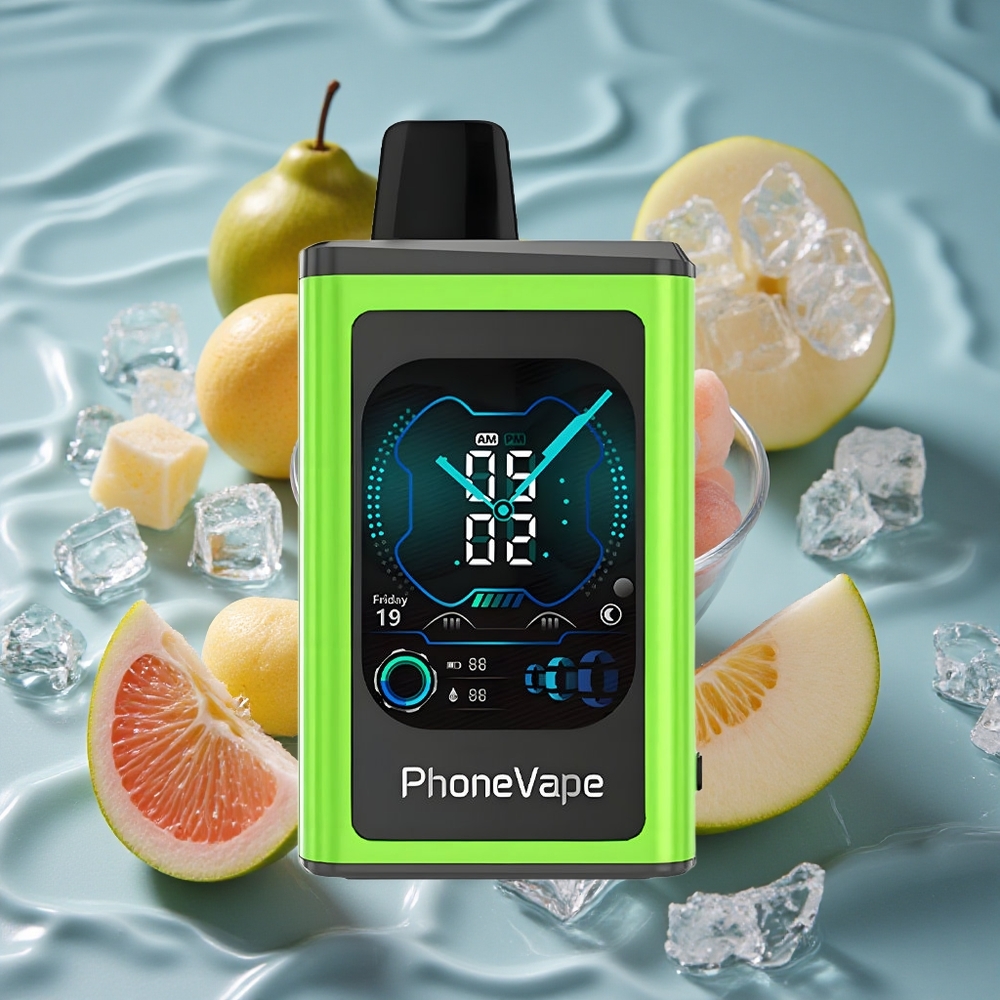 JNR PhoneVape 30000 Puffs Rūgščiojo Obuolio Ledas Vienkartinis Vape su Pilnu Ekranu