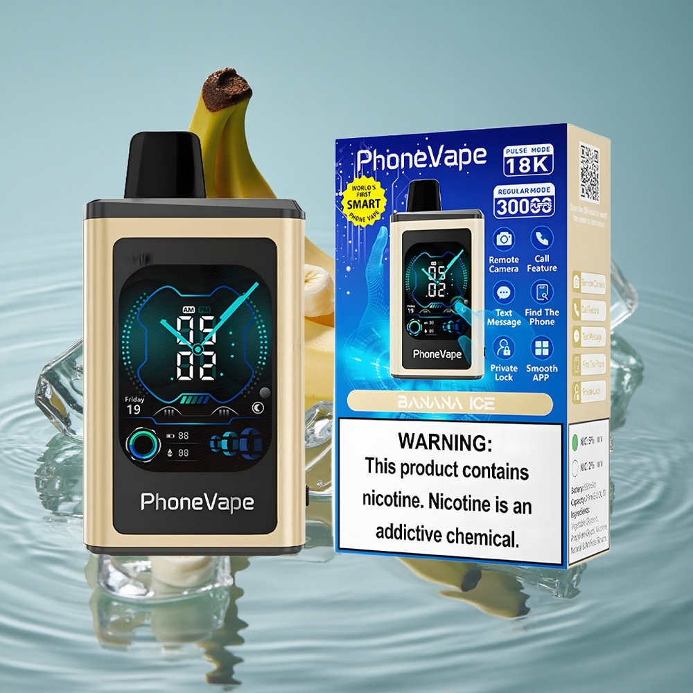 JNR PhoneVape 30000 Puffs Vienkartinis Vape Bananas Ledas su 850mAh Type-C