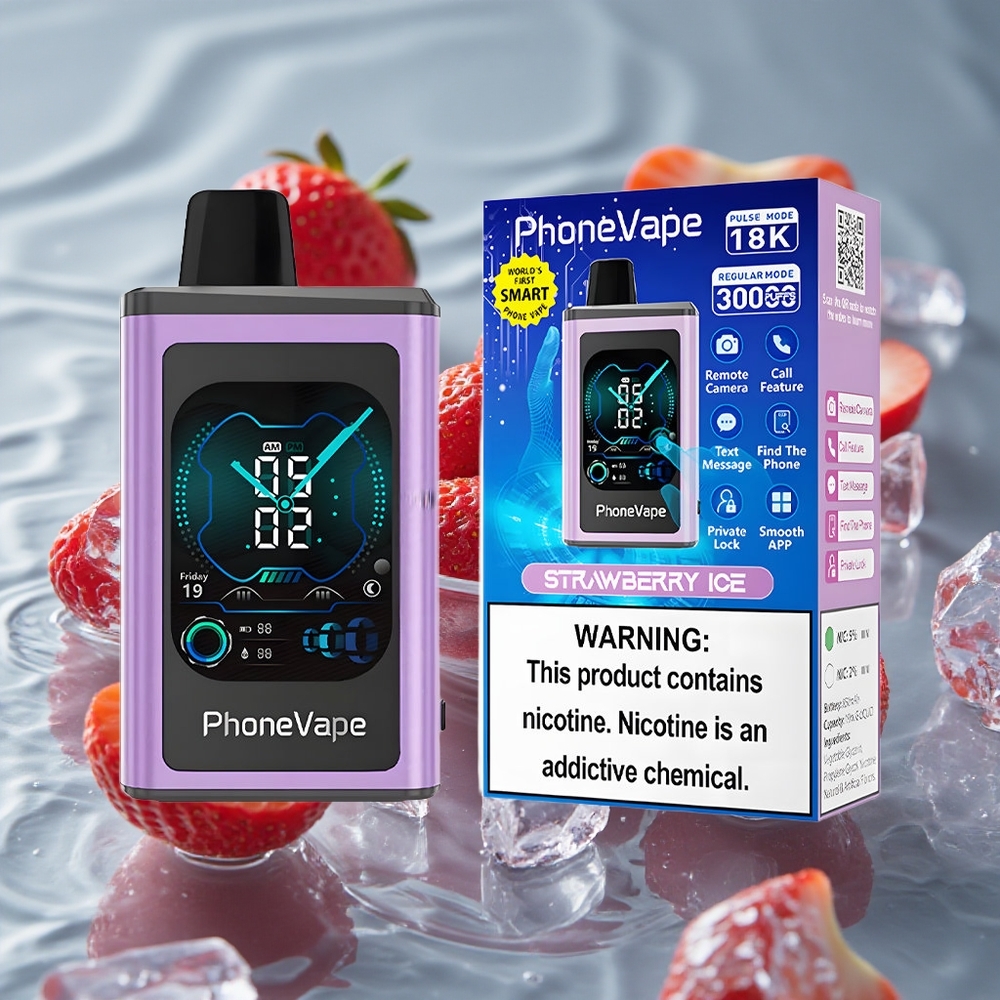 JNR PhoneVape 30000 Puffs Vienkartinis Vape Braškių Ledas