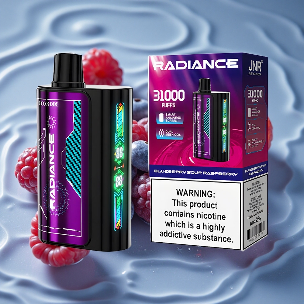 JNR Radiance 31000 Puffs Vienkartinis Vape Mėlynųjų Gervuogių Rūgščios Avietės