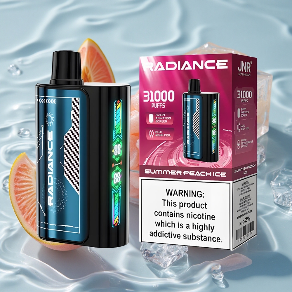 JNR Radiance 31000 Puffs Vienkartinis Vape Vasaros Persikas Ledas
