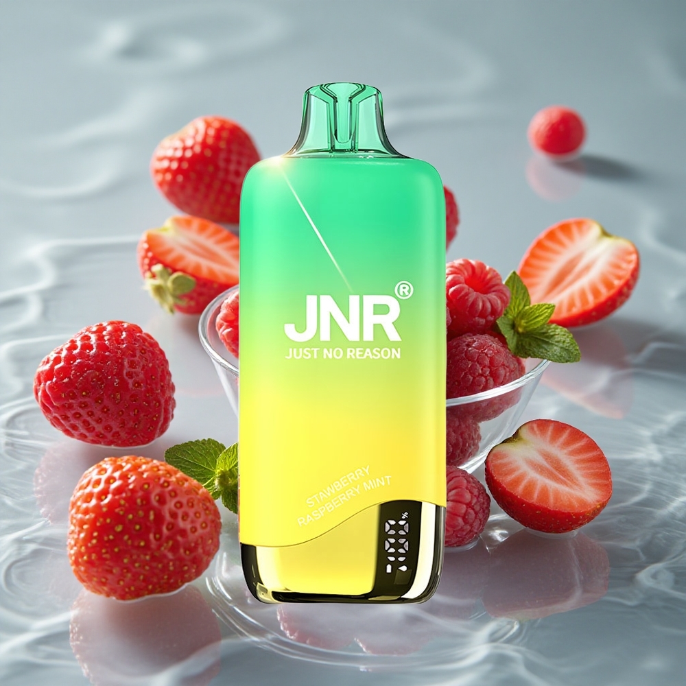 JNR Rainbow 10500 Puffs Vienkartinis Vape Braškė Avietė Mėta