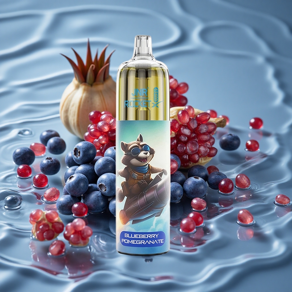 JNR Rocket-X 12400 Puffs Vienkartinis Vape Mėlynųjų Braškų Granatų