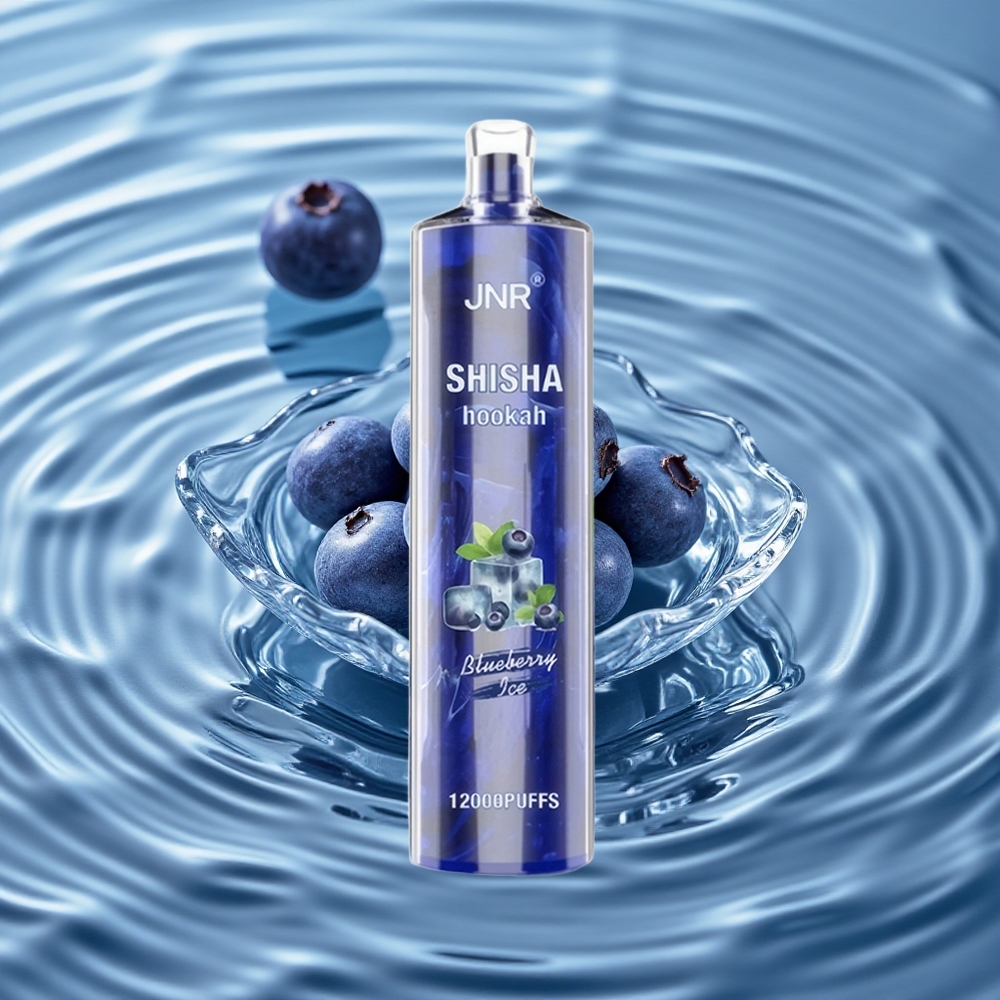 JNR Shisha Hookah 12000 Puffs Vienkartinis Vape Mėlynų Uogų Ledas
