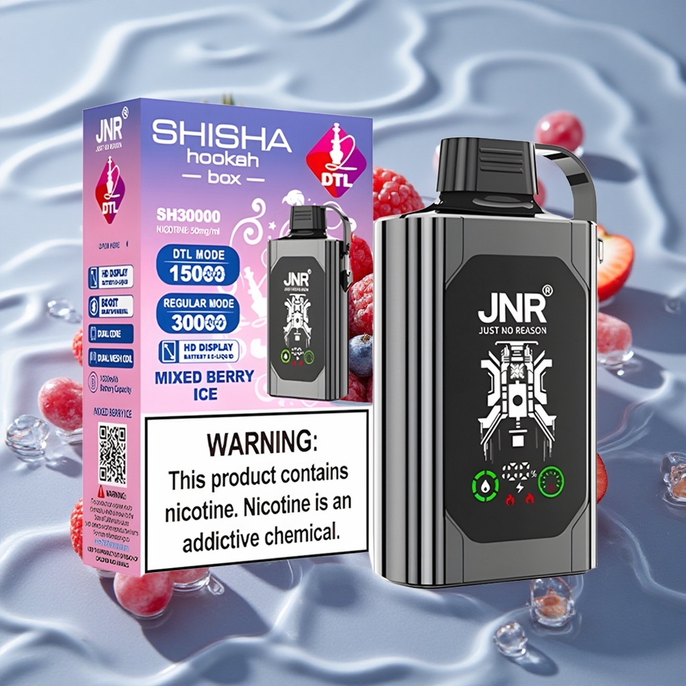 JNR Shisha Hookah Box 20500 Puffs Vienkartinis Vape Mišrios Uogos Ledas