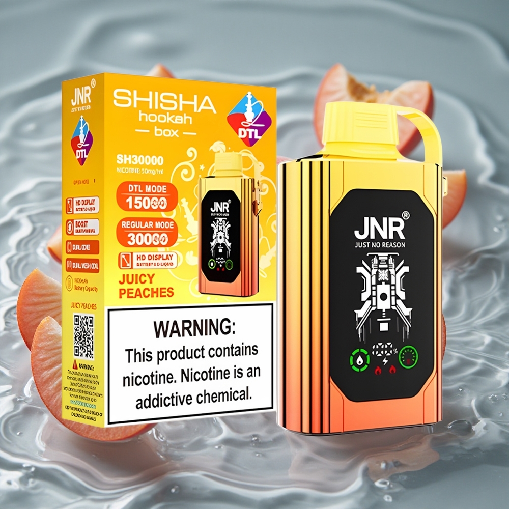 JNR Shisha Hookah Box 20500 Puffs Vienkartinis Vape Sultingos Persikės