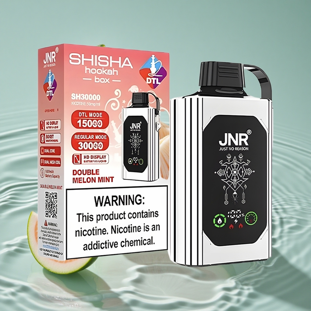 JNR Shisha Hookah Dvigubas Melionas Mėta 20500 Puffs