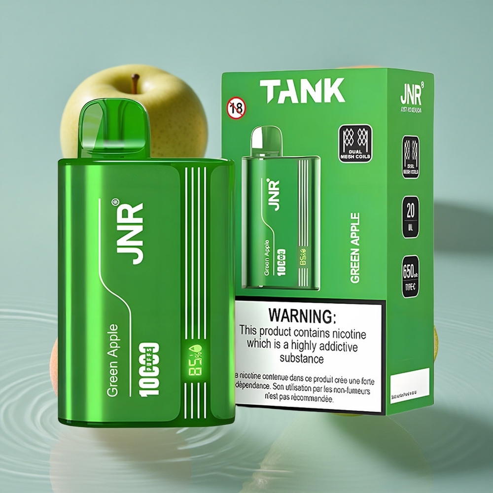 JNR Tank 10000 Puffs Vienkartinis Vape Žalia Obuoliai Kriaušė Persikas