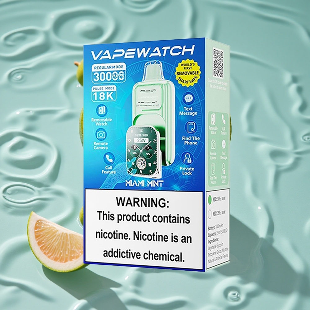 JNR VapeWatch 30000 Puffs Miami Mėta Vienkartinis Vape