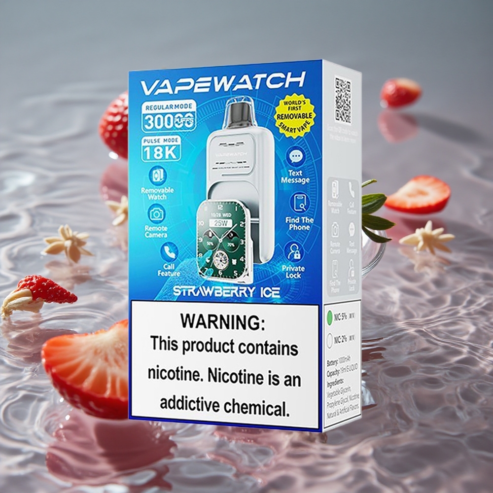 JNR VapeWatch 30000 Puffs Vienkartinis Vape Braškės Ledas