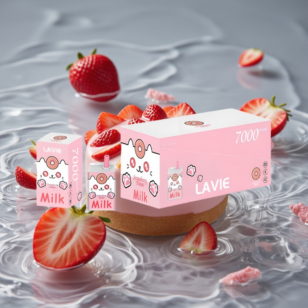 LAVIE Pienas 7000 Puffs Braškės Spurgos Vienkartinis Vape