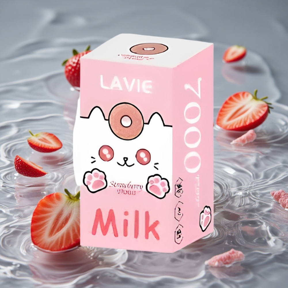 LAVIE Pienas 7000 Puffs Braškės Spurgos Vienkartinis Vape