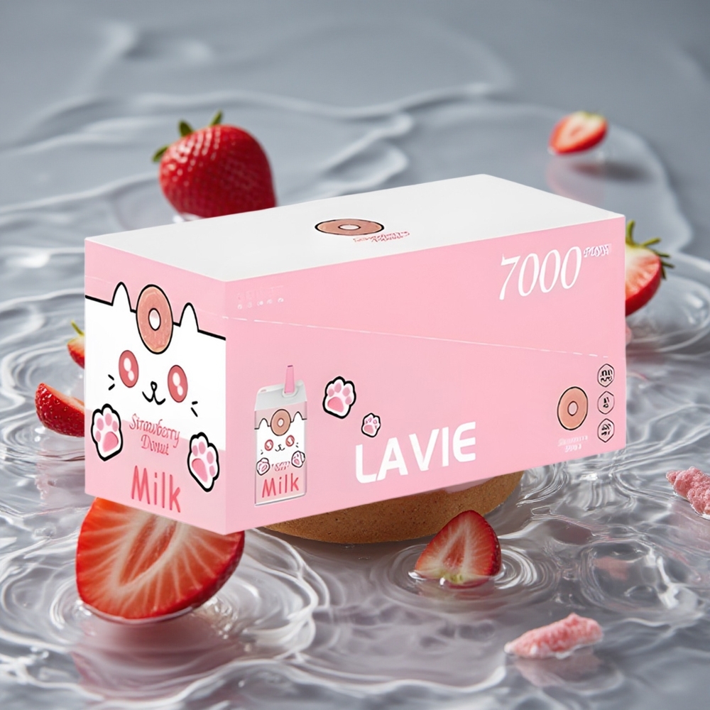 LAVIE Pienas 7000 Puffs Braškės Spurgos Vienkartinis Vape