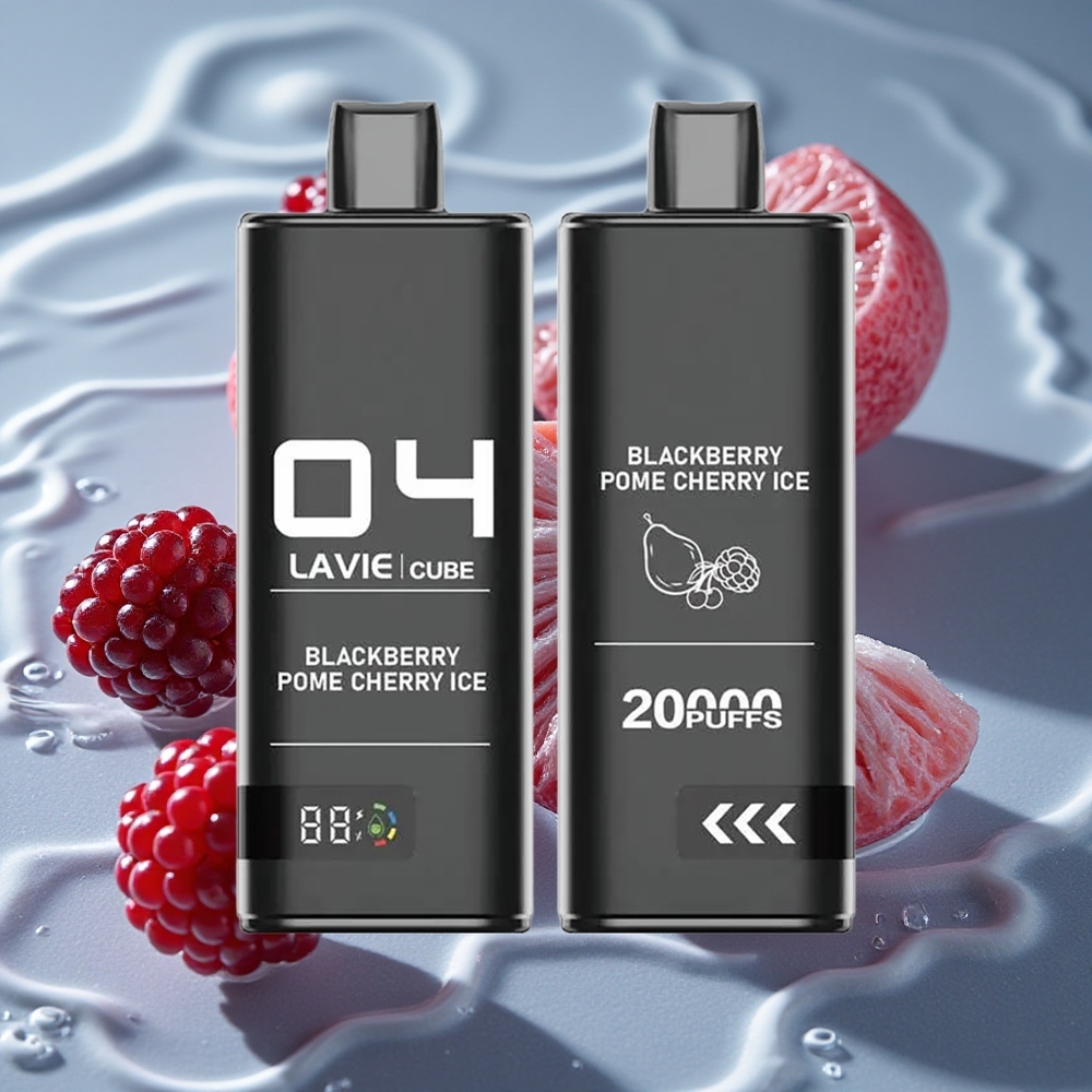 Lavie Cube 20000 Puffs 600mAh Vienkartinis Vape Juodoji Uoga Obuolys Vyšnia Ledas