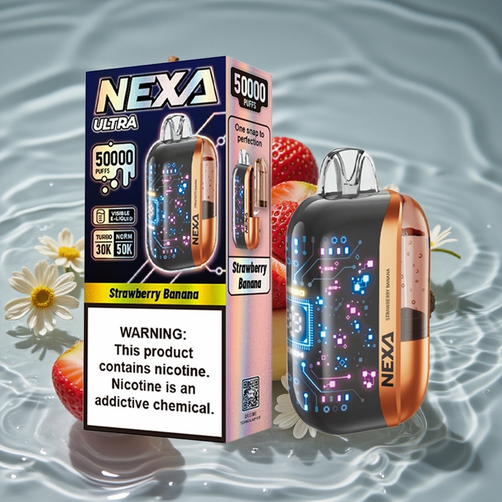 NEXA Ultra 50K Vienkartinis Vapas su 50000 Puffs ir Braškių Bananų Skoniu
