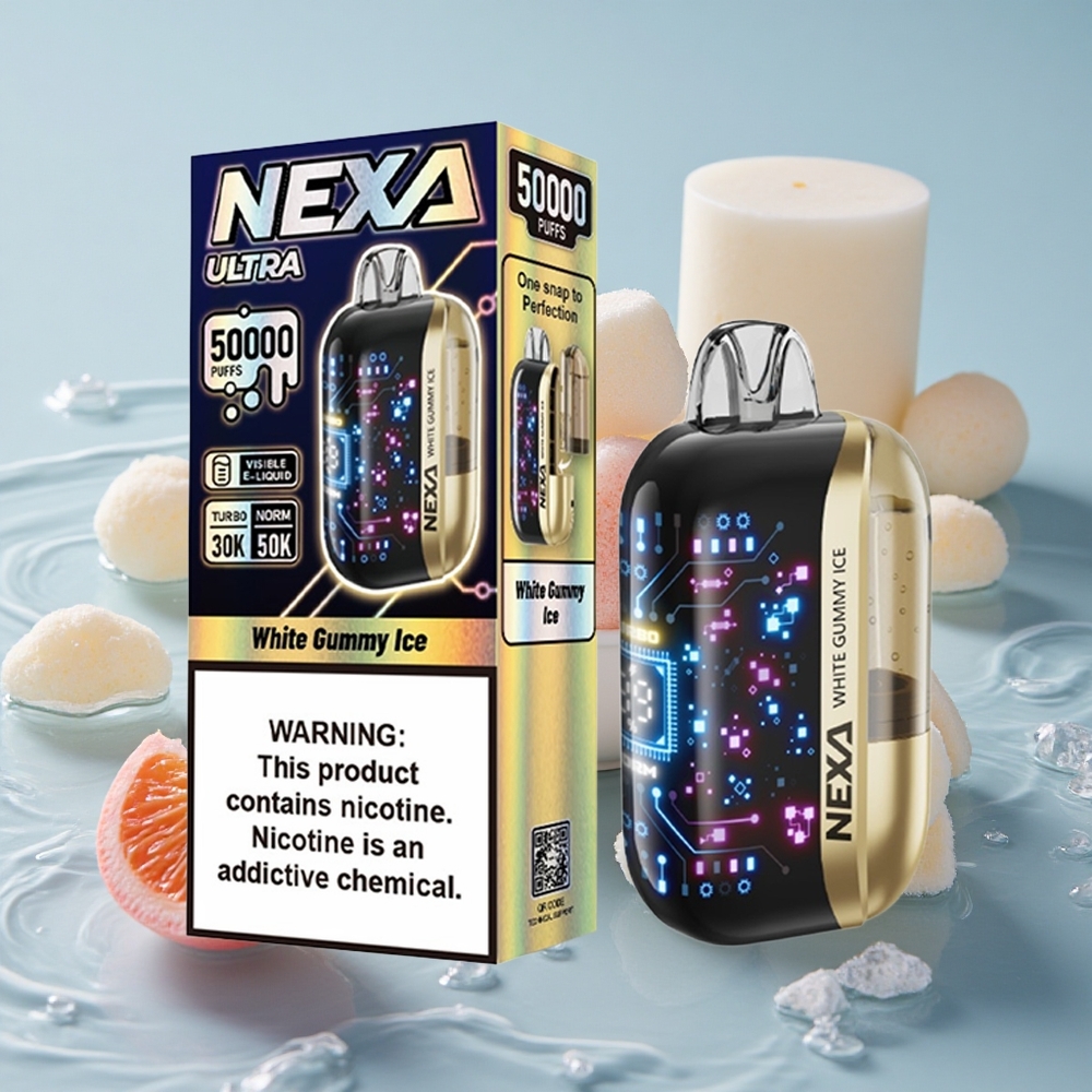 NEXA Ultra 50K Vienkartinis Vape 50000 Traukimų Baltasis Guminukas Ledas