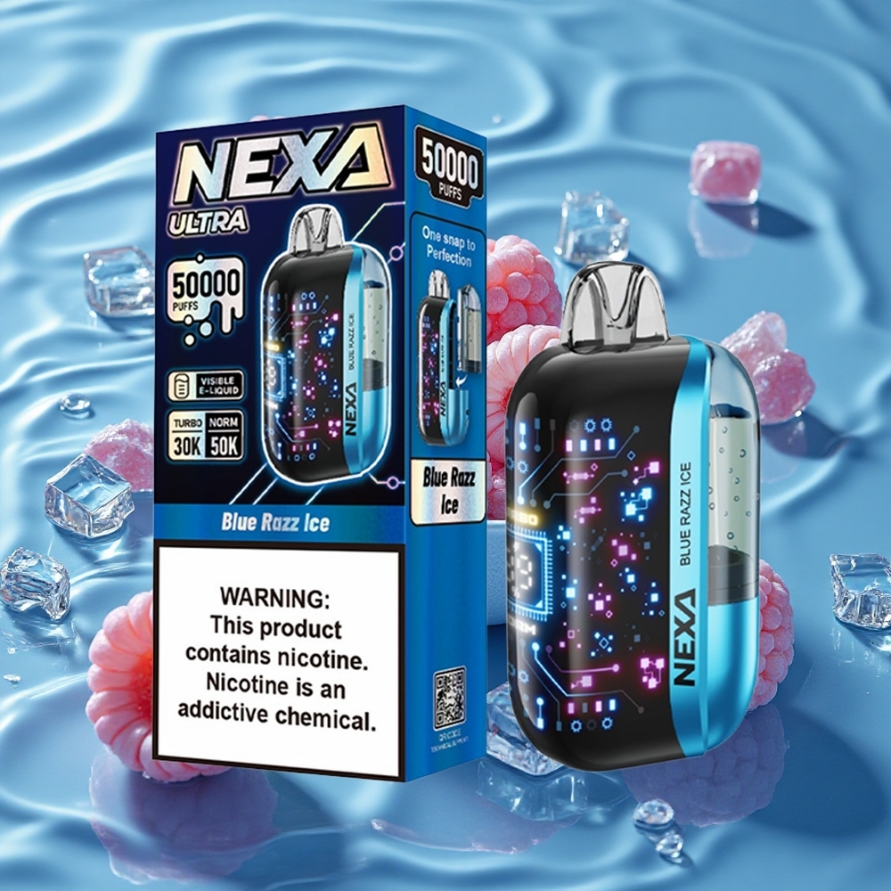 NEXA Ultra 50K Vienkartinis Vape Mėlynų Aviečių Ledas su 50000 Traukimų