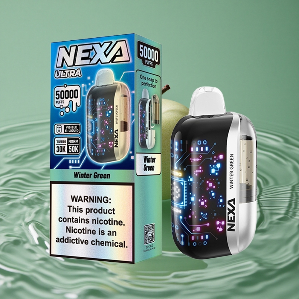 NEXA Ultra 50K Vienkartinis Vape su 50000 Traukimų ir Žiemos Žalia