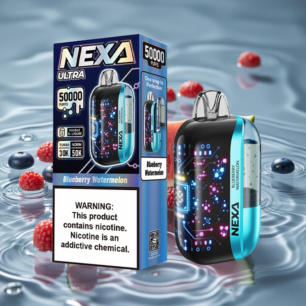 NEXA Ultra 50K Vienkartinis Vaporizatorius su 50000 Traukimų Mėlynųjų Uogų ir Karpio Skoniu
