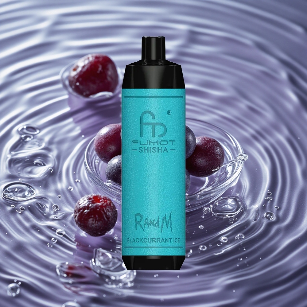 RandM Fumot Shisha 10000 Puffs Vienkartinis Vape Juodųjų Serbentų Ledas