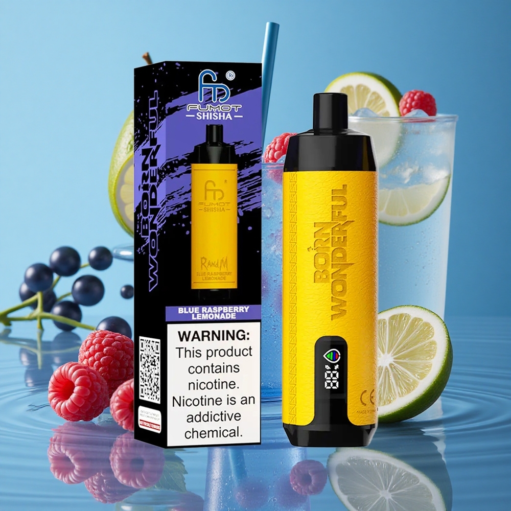 RandM Fumot Shisha 10000 Puffs Vienkartinis Vape Mėlynoji Avietė Citrina