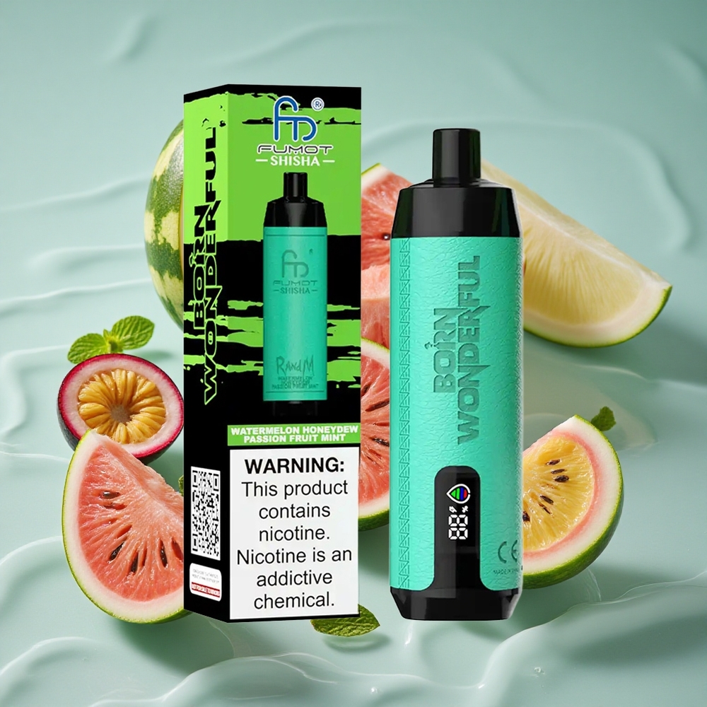 RandM Fumot Shisha 10000 Puffs Vienkartinis Vape Vandynio Melionas Medūs Pasiflora Mėta