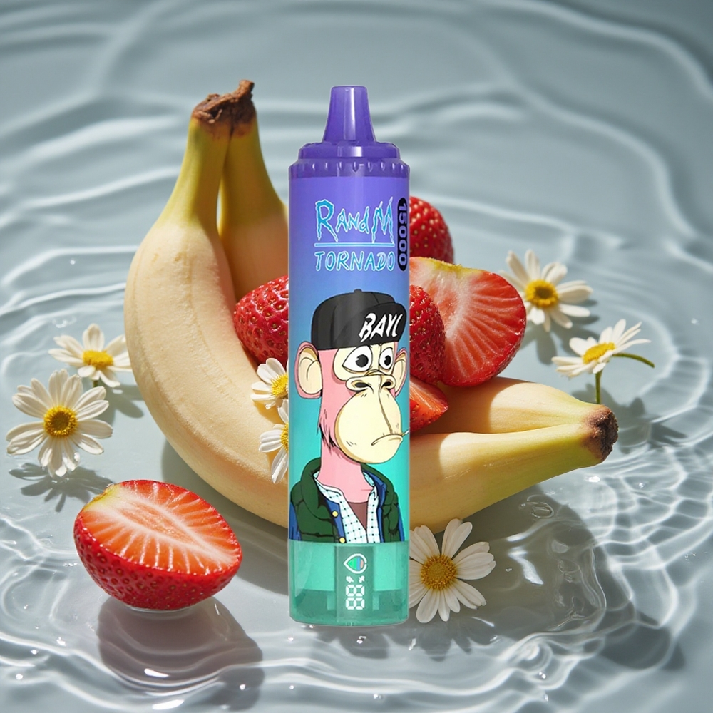 RandM Fumot Tornado 15000 Puffs Braškė Bananas Vienkartinis Vape