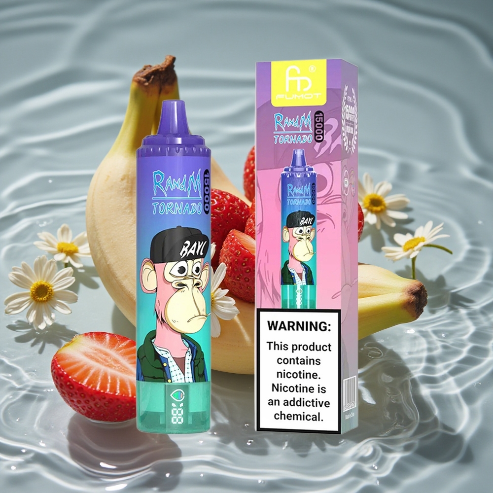 RandM Fumot Tornado 15000 Puffs Braškė Bananas Vienkartinis Vape