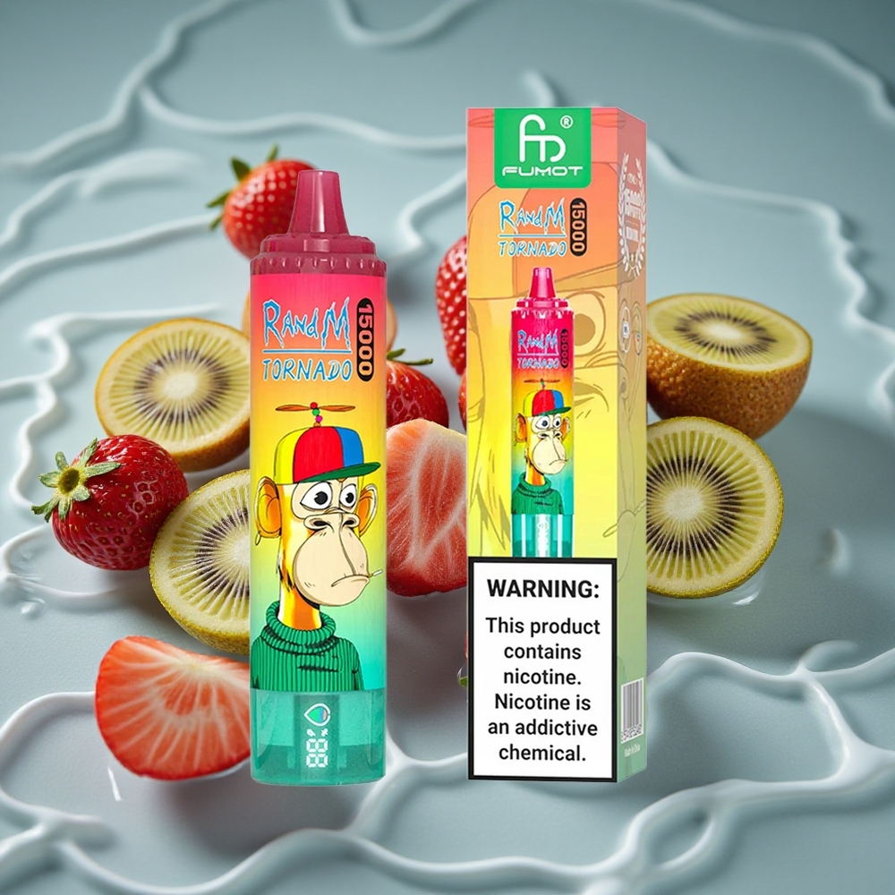 RandM Fumot Tornado 15000 Puffs Braškė Kiwi Vienkartinis Vape