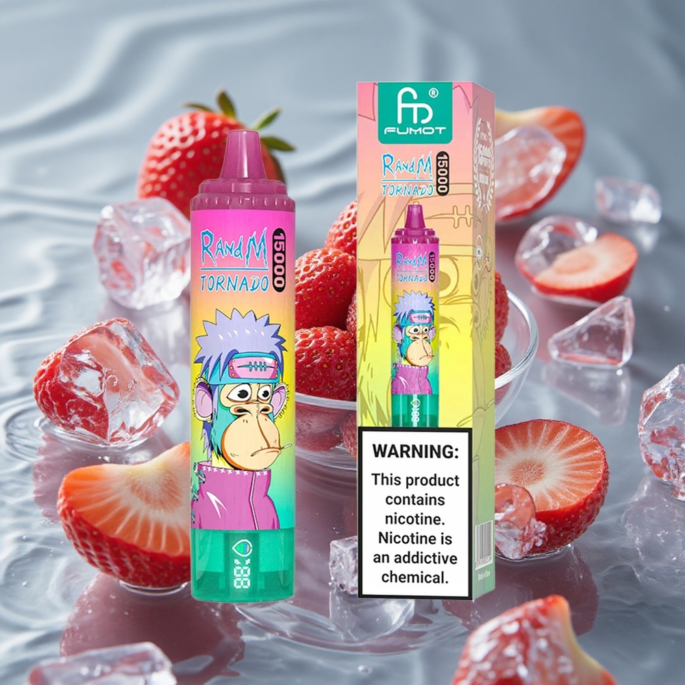 RandM Fumot Tornado 15000 Puffs Braškės Ledas Vienkartinis Vape