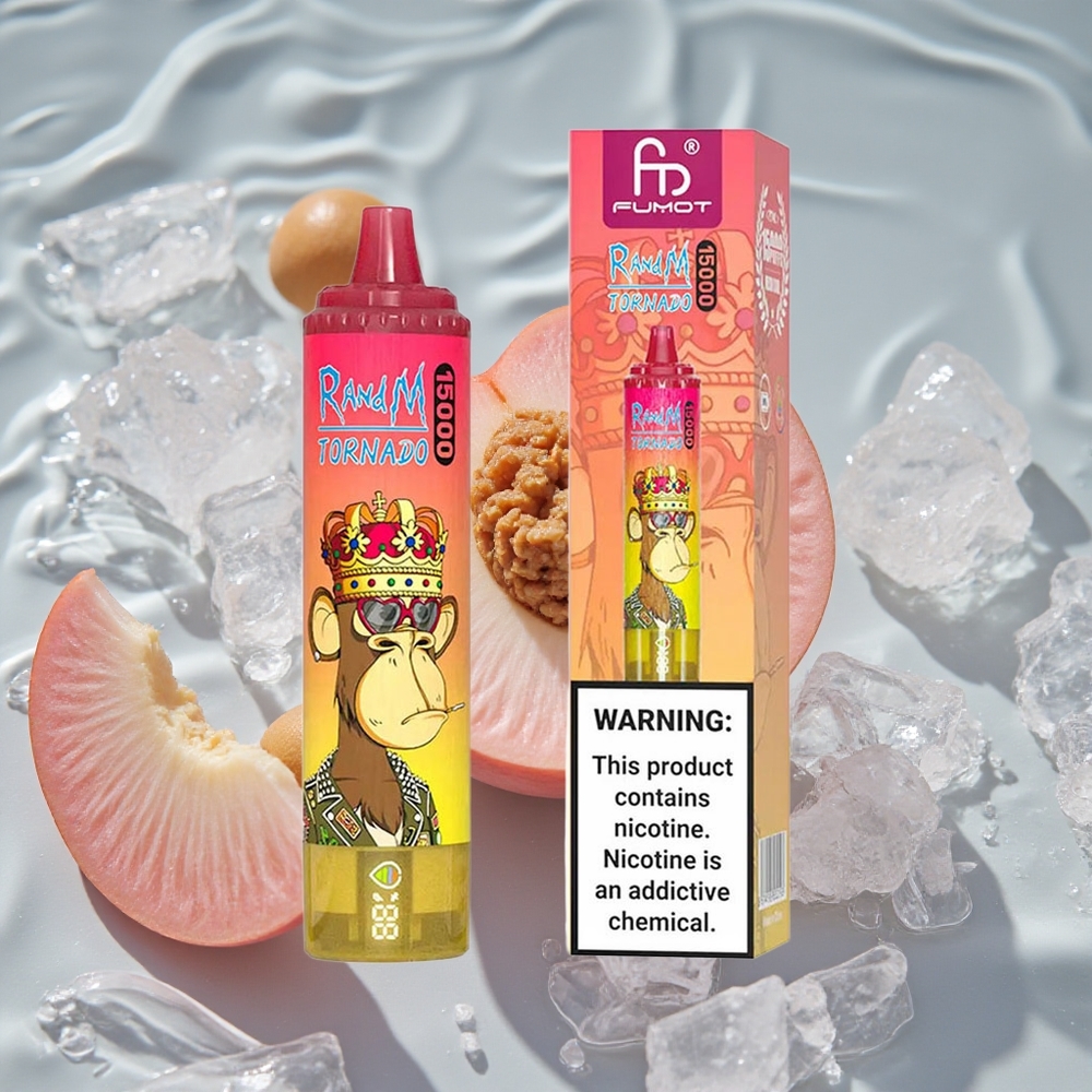 RandM Fumot Tornado 15000 Puffs Dispozicinė Vapė Persikų Ledas