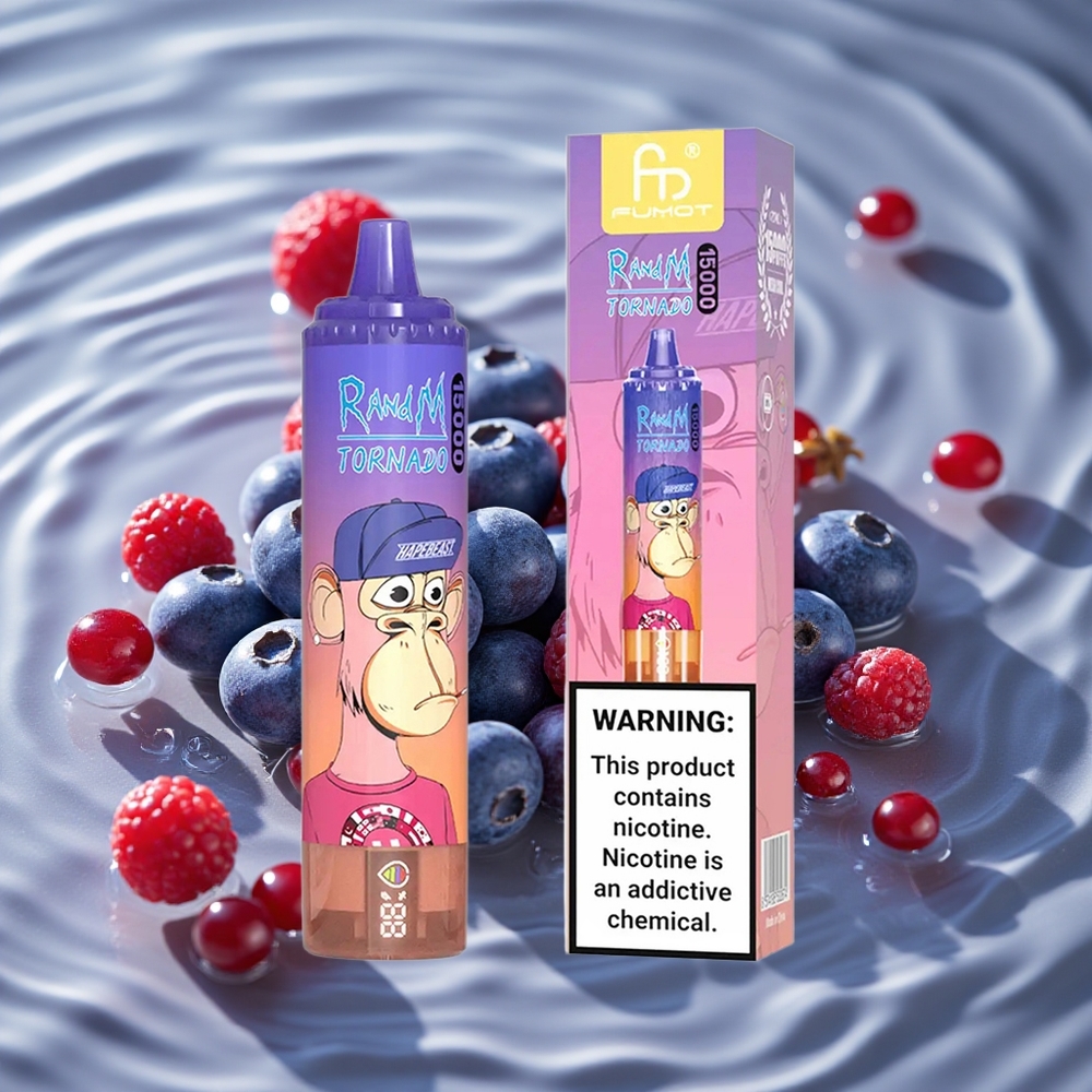RandM Fumot Tornado 15000 Puffs Mėlynųjų Uogų Vyšnių Spanguolių