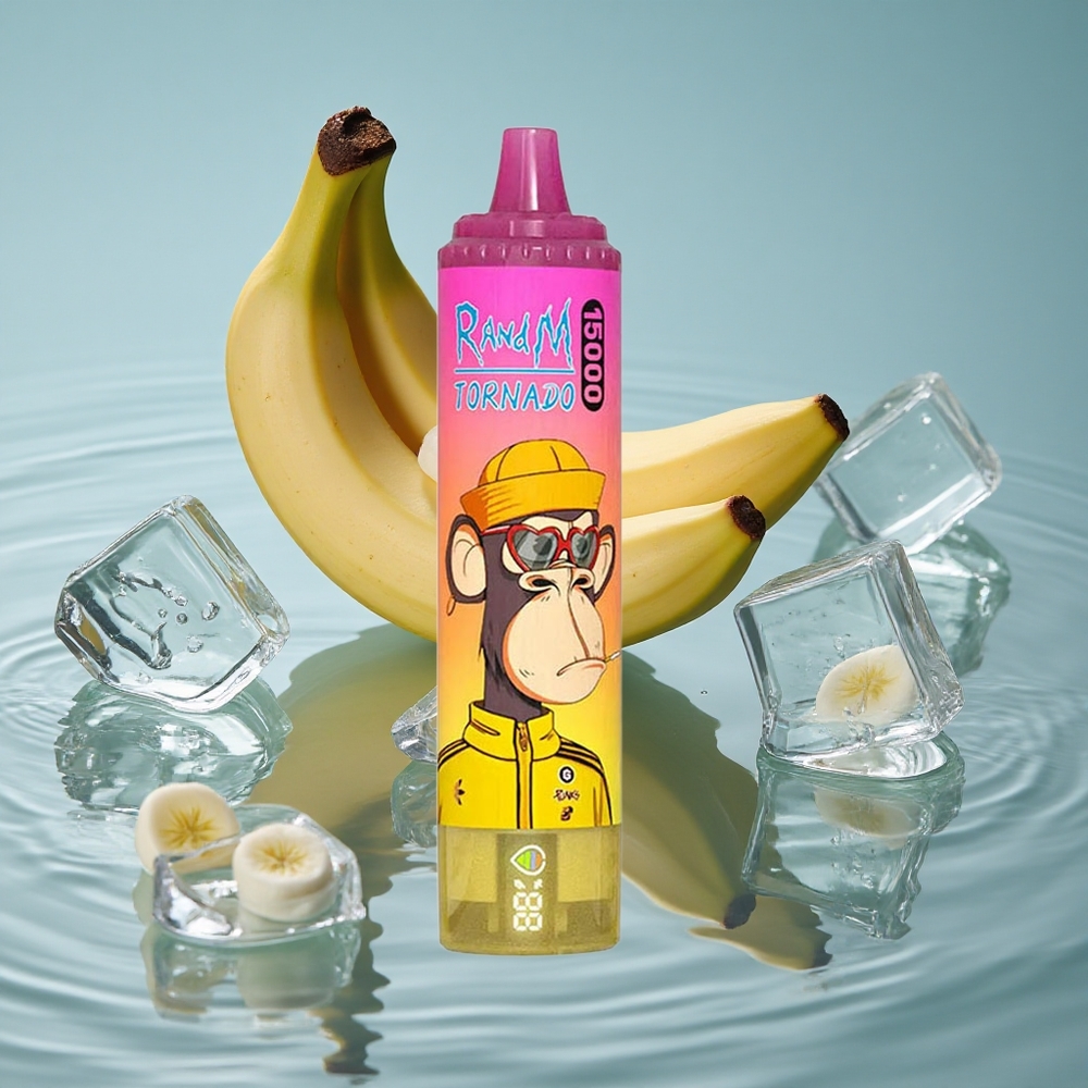 RandM Fumot Tornado 15000 Puffs Vienkartinis Vape Bananinė Ledinė