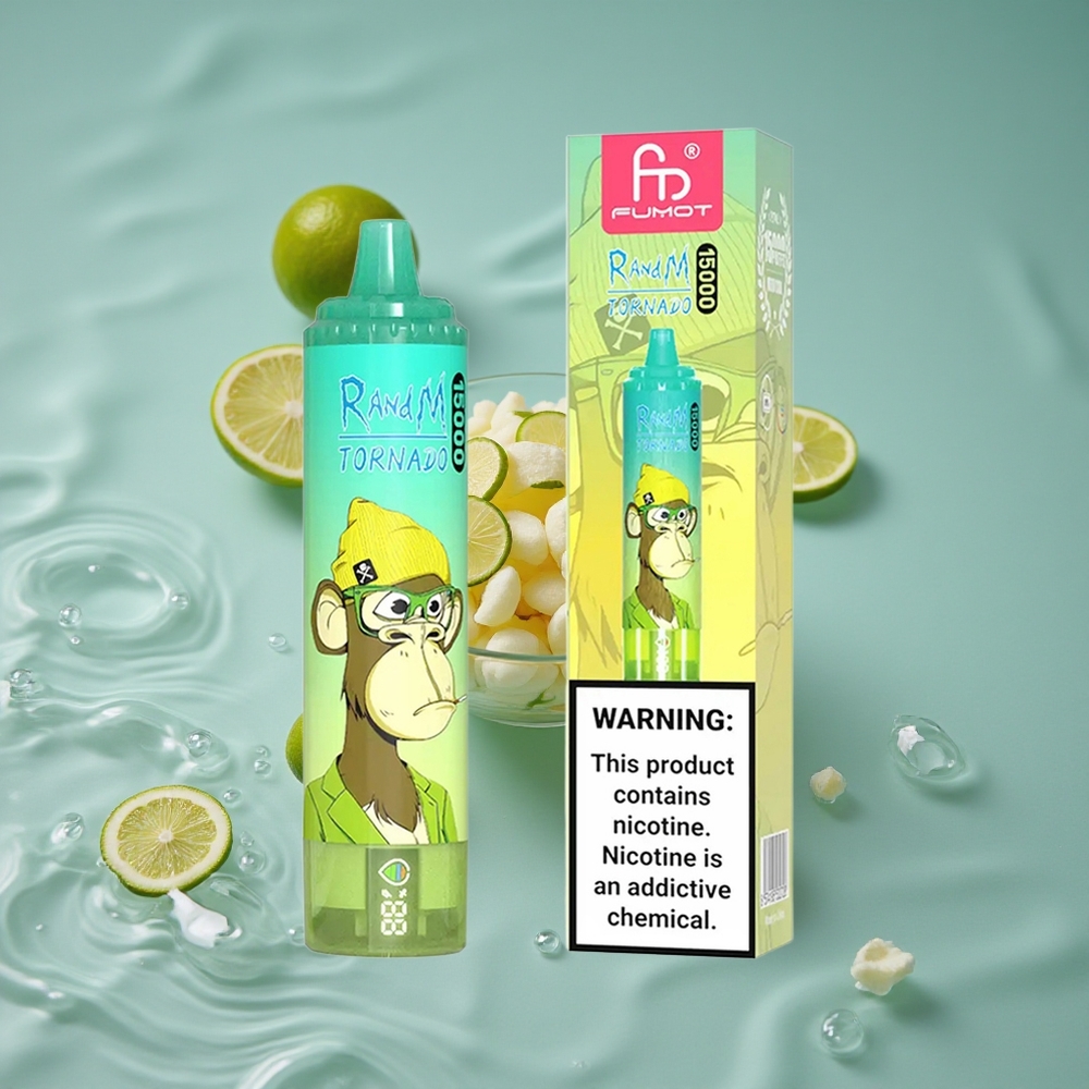 RandM Fumot Tornado 15000 Puffs Vienkartinis Vape Citrinų Žaluma
