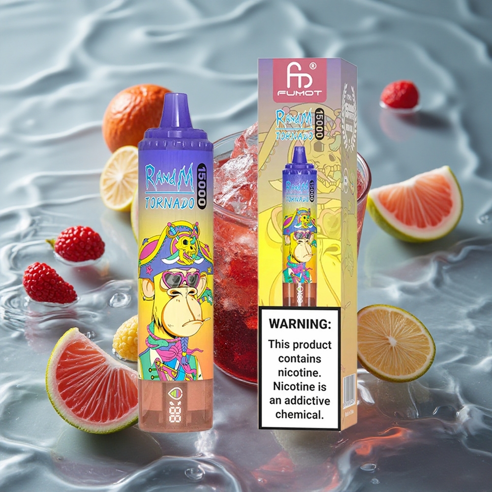 RandM Fumot Tornado 15000 Puffs Vienkartinis Vape Kolos Šaldytuvas