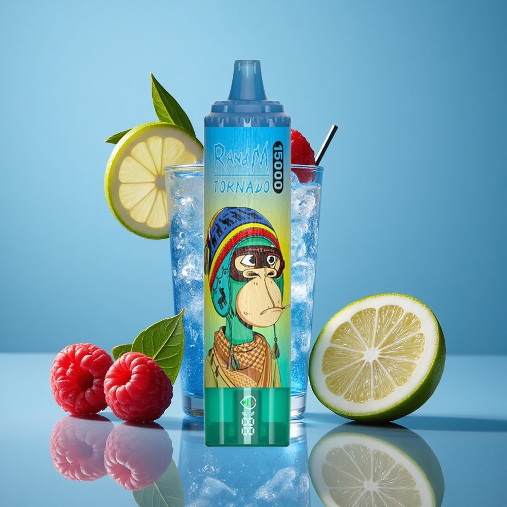 RandM Fumot Tornado 15000 Puffs Vienkartinis Vape Mėlynų Šerkšnų Limonadas