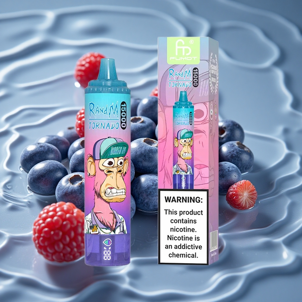 RandM Fumot Tornado 15000 Puffs Vienkartinis Vape Mėlynųjų Gervuogių Aviečių